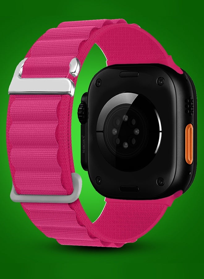 Replacement Band for Apple Watch Band 38mm 40mm 41mm (42mm Series 10) - Alpine Loop Band for Women Men - Adjustable With Metal G-Hook - Pink - Image 2